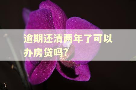 逾期还清两年了可以办房贷吗?
