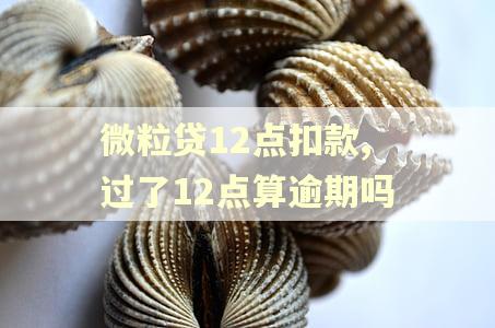 微粒贷12点扣款,过了12点算逾期吗