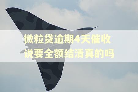 微粒贷逾期4天催收说要全额结清真的吗