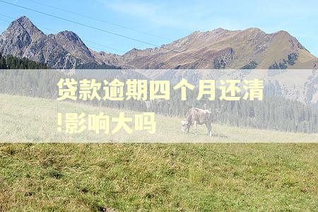 贷款逾期四个月还清!影响大吗