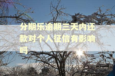 分期乐逾期三天内还款对个人征信有影响吗