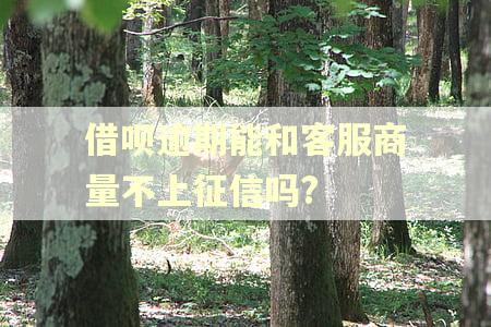 借呗逾期能和客服商量不上征信吗?