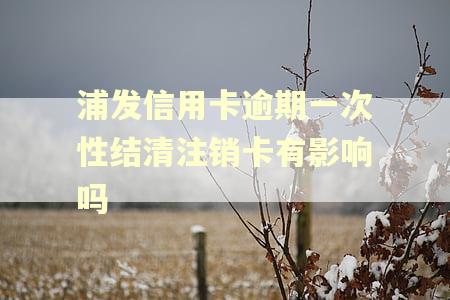 浦发信用卡逾期一次性结清注销卡有影响吗