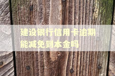 建设银行信用卡逾期能减免到本金吗 建设银行信用卡逾期能减免到本金吗
