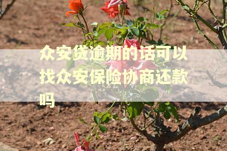 众安贷逾期的话可以找众安保险协商还款吗 众安贷逾期的话可以找众安保险协商还款吗