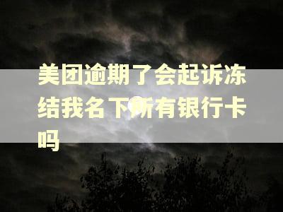 美团逾期了会起诉冻结我名下所有银行卡吗