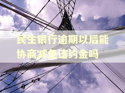 民生银行逾期以后能协商减免违约金吗