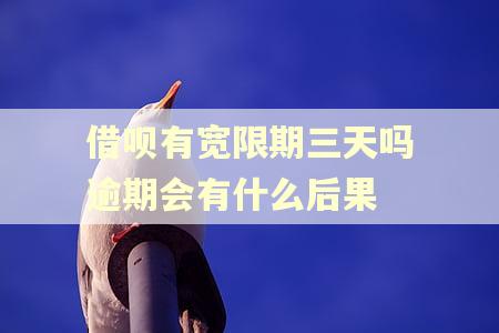 借呗有宽限期三天吗逾期会有什么后果
