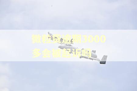 微粒贷逾期3000多会被起诉吗