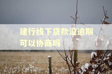 建行线下贷款没逾期可以协商吗