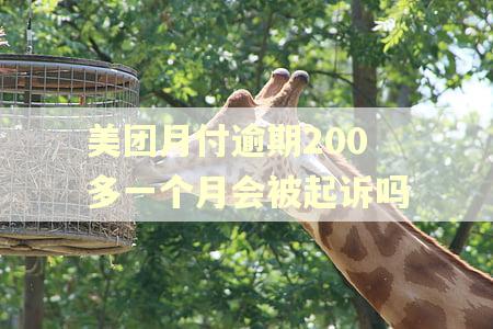 美团月付逾期200多一个月会被起诉吗