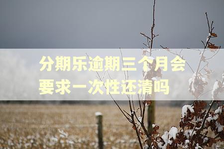 分期乐逾期三个月会要求一次性还清吗