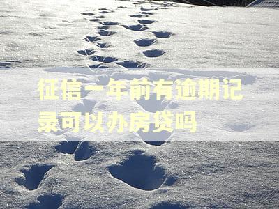 征信一年前有逾期记录可以办房贷吗