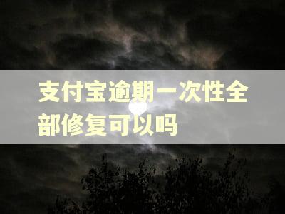 支付宝逾期一次性全部修复可以吗