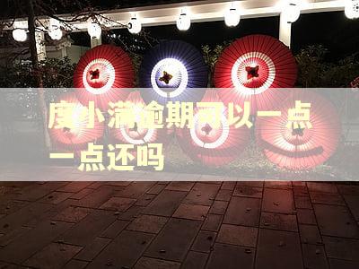 度小满逾期可以一点一点还吗