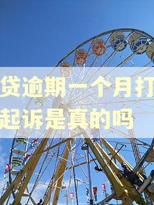 房贷逾期一个月打电话起诉是真的吗
