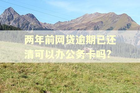 两年前网贷逾期已还清可以办公务卡吗?