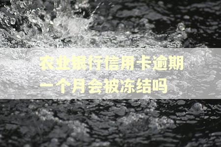 农业银行信用卡逾期一个月会被冻结吗
