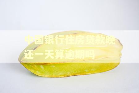 中国银行住房贷款晚还一天算逾期吗 中国银行住房贷款晚还一天算逾期吗