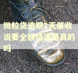 微粒贷逾期2天催收说要全额结清是真的吗 微粒贷逾期2天催收说要全额结清是真的吗