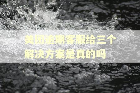 美团逾期客服给三个解决方案是真的吗