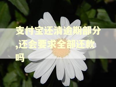 支付宝还清逾期部分,还会要求全部还款吗