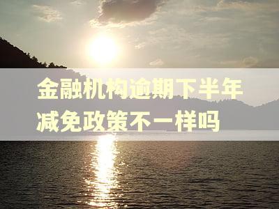 金融机构逾期下半年减免政策不一样吗