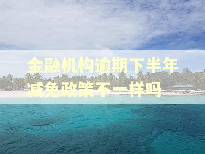 金融机构逾期下半年减免政策不一样吗