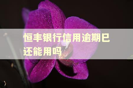 恒丰银行信用逾期巳还能用吗