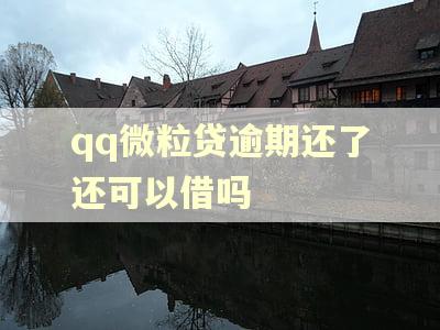 qq微粒贷逾期还了还可以借吗