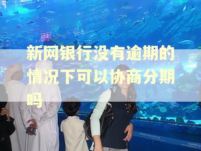 新网银行没有逾期的情况下可以协商分期吗