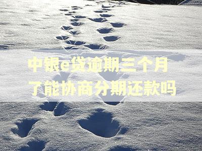 中银e贷逾期三个月了能协商分期还款吗