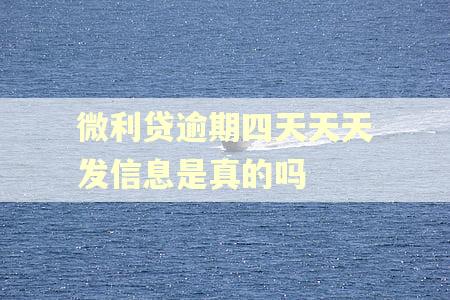 微利贷逾期四天天天发信息是真的吗