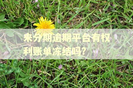 来分期逾期平台有权利账单冻结吗? 来分期逾期平台有权利账单冻结吗?