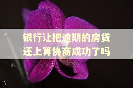 银行让把逾期的房贷还上算协商成功了吗