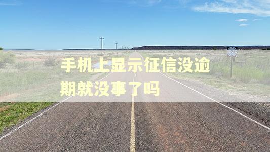 手机上显示征信没逾期就没事了吗