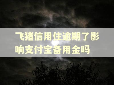 飞猪信用住逾期了影响支付宝备用金吗