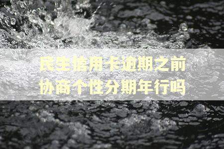 民生信用卡逾期之前协商个性分期年行吗