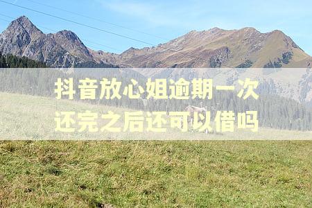 抖音放心姐逾期一次还完之后还可以借吗