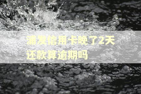 浦发信用卡晚了2天还款算逾期吗