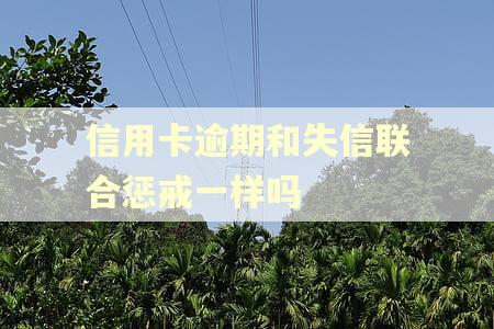 信用卡逾期和失信联合惩戒一样吗