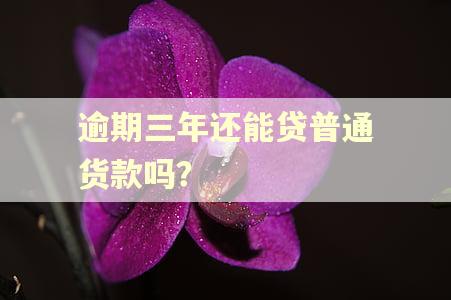 逾期三年还能贷普通货款吗? 逾期三年还能贷普通货款吗?