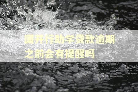 国开行助学贷款逾期之前会有提醒吗