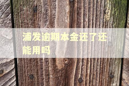 浦发逾期本金还了还能用吗