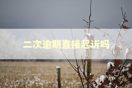 二次逾期直接起诉吗