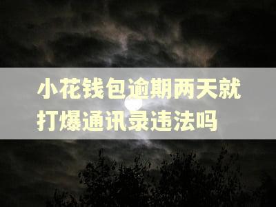 小花钱包逾期两天就打爆通讯录违法吗