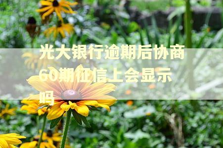 光大银行逾期后协商60期征信上会显示吗