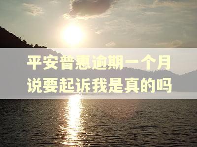 平安普惠逾期一个月说要起诉我是真的吗