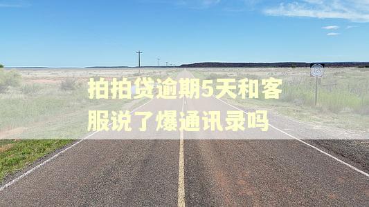 拍拍贷逾期5天和客服说了爆通讯录吗