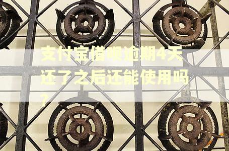 支付宝借呗逾期4天还了之后还能使用吗?